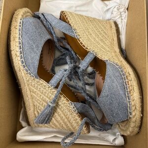 Joie “Phyllis” Espadrille Wedges - Denim Blue - Size 37.5 / 7.5 US (Nordstrom)